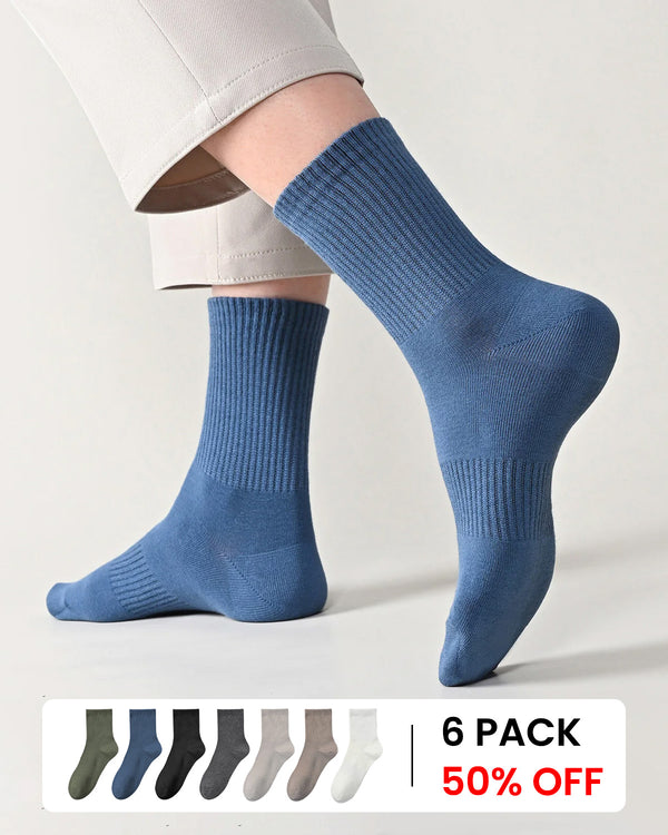 Men's 100% Cotton 5A Antibacterial Mid-calf Socks