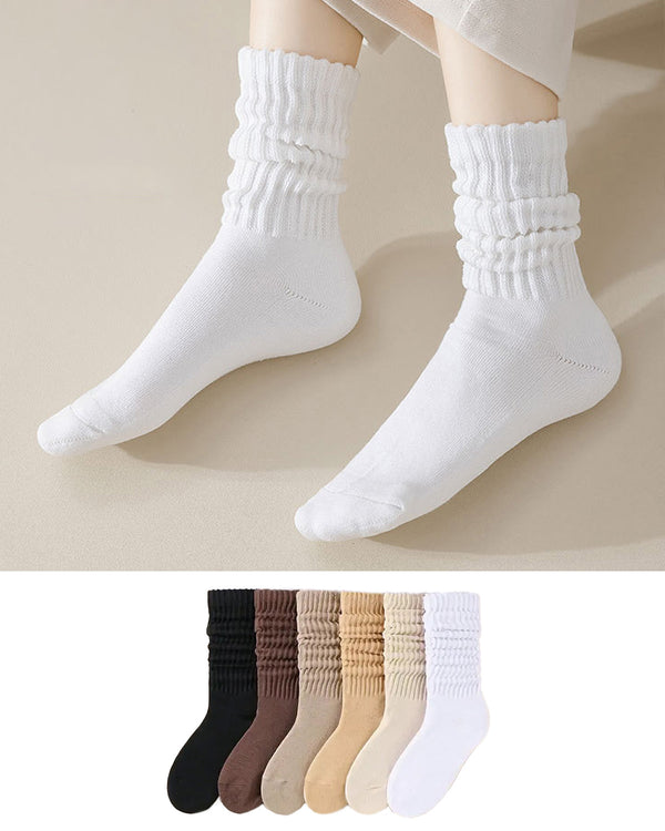 Women's Cozy Mid-Calf Crew Socks 6 Pack