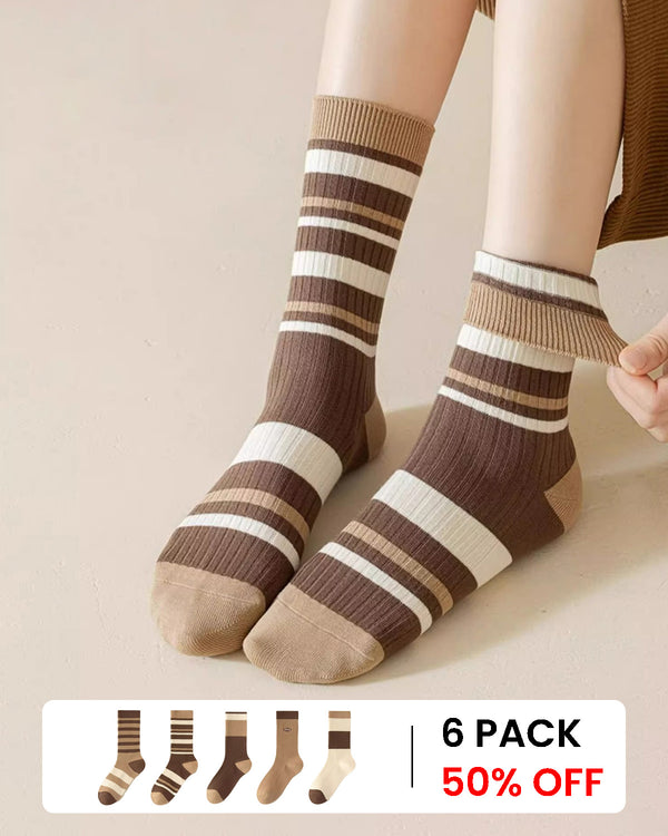 Women's Melange Vintage Mid-Calf Socks