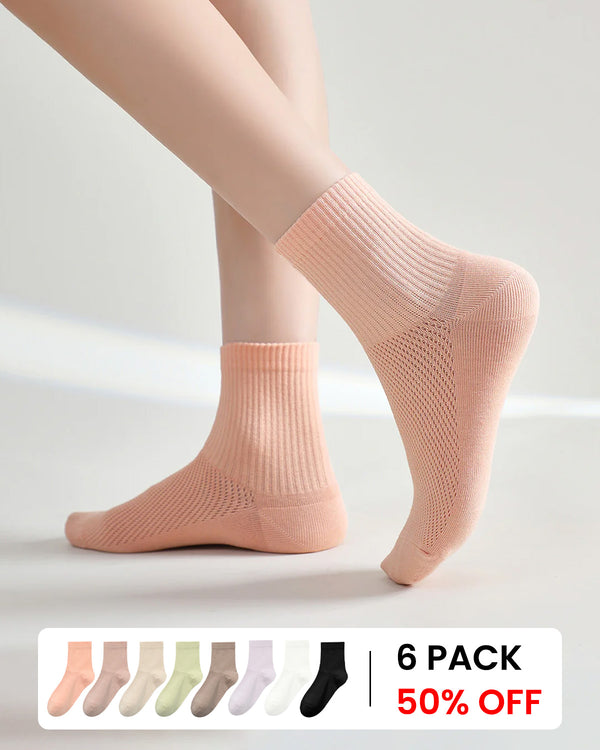 Women's 100% Cotton 5A Antibacterial Breathable Socks