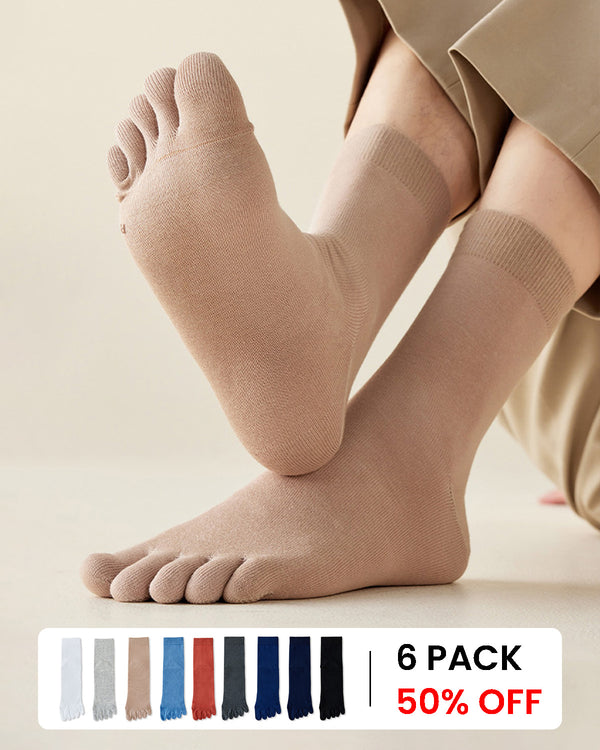 Men's Cotton Antibacterial Five-Toe Socks